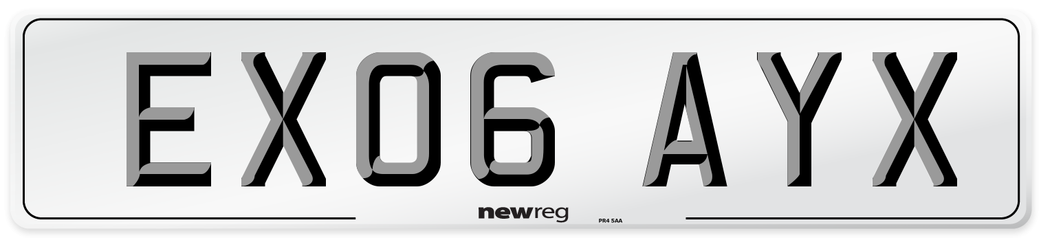 EX06 AYX Number Plate from New Reg